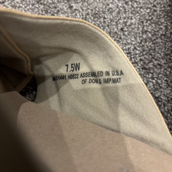 Munro Lee Slide Womens Tan Camel Lamb Open Toe Sandals Size 7.5W - Picture 5 of 9